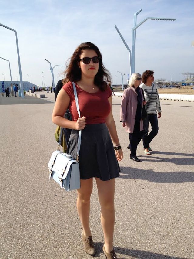 Wearing: Shirt + Skirt - H& M Heels - Sascha Sunglasses - Giorgio Armani